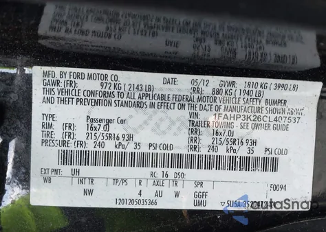 2012 Ford Focus Se from USA, damaged, VIN 1FAHP3K26CL407537